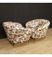 Italian design armchairs with floral fabric