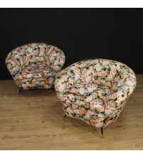 Italian design armchairs with floral fabric