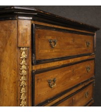  Antique Lombard chest of drawers in wood from 18th century to be restored