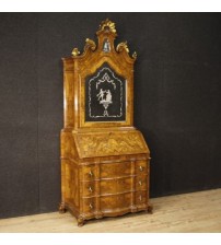 Venetian trumeau in walnut, burl walnut, rosewood, beech and fruitwood