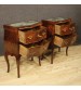 Pair of Sicilian bedside tables inlaid in violet wood