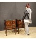 Pair of Sicilian bedside tables inlaid in violet wood