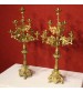 Pair of Italian candlesticks in gilt brass