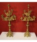 Pair of Italian candlesticks in gilt brass