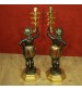 Pair of Venetian lacquered and gilded sculptures Moors candle holders