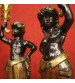 Pair of Venetian lacquered and gilded sculptures Moors candle holders