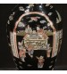 Chinese vase in chiseled and painted ceramic