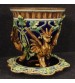 French vase in glazed and painted ceramic in Art Nouveau style