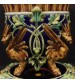 French vase in glazed and painted ceramic in Art Nouveau style