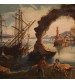 Antique Italian seascape painting from 19th century