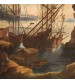 Antique Italian seascape painting from 19th century