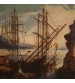 Antique Italian seascape painting from 19th century