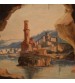 Antique Italian seascape painting from 19th century