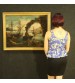 Antique Italian seascape painting from 19th century