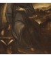Antique Spanish religious painting St. Francis with angel from 17th century